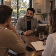 High-income professional planning their capital gains tax strategy with an adviser
