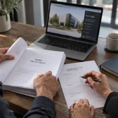 Business owner reviewing a self managed super fund SMSF strategy for purchasing a commercial property