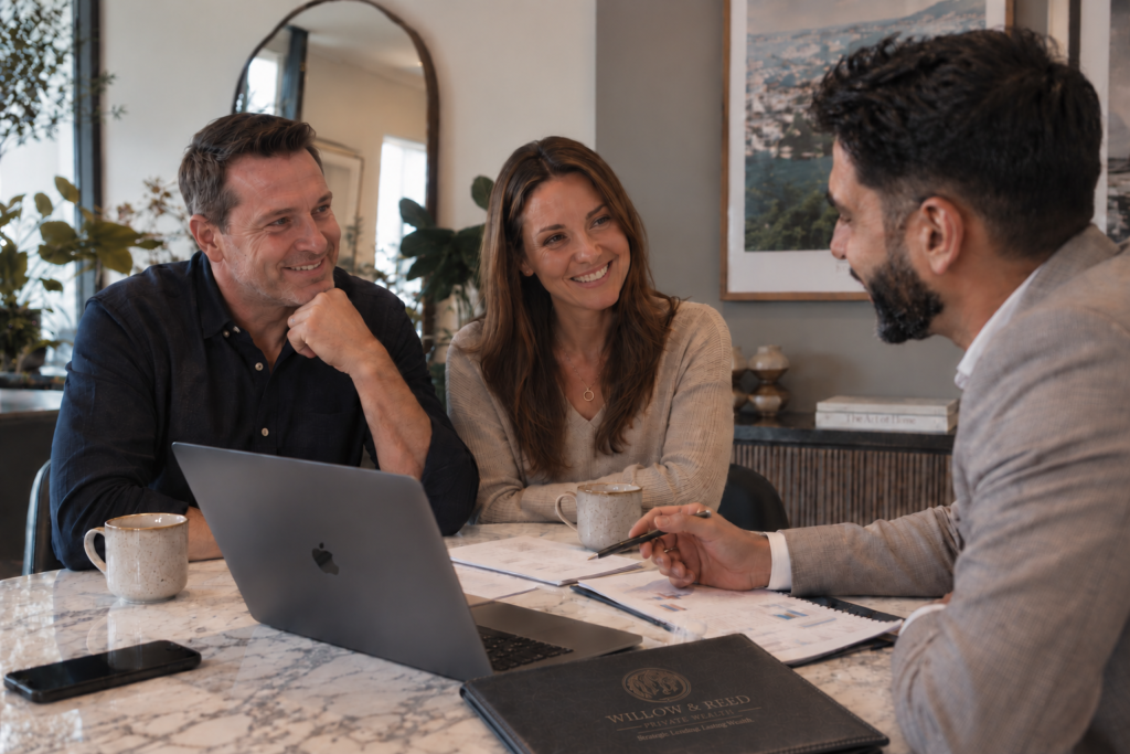 Melbourne couple reviewing a debt recycling strategy with their mortgage broker to turn home loan debt into wealth-building investment debt
